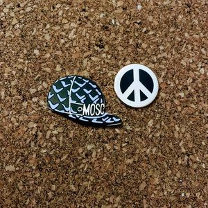 h&m x moschino enamel pin set